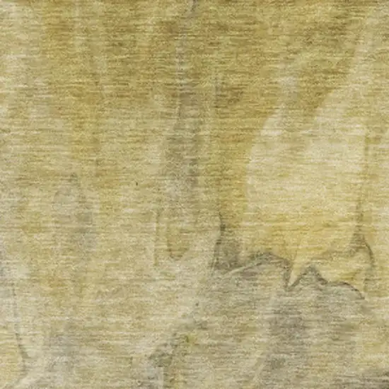 Taupe Ivory And Gold Abstract Washable Area Rug With UV Protection Photo 8