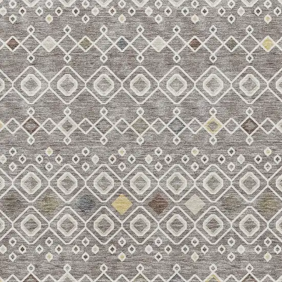 Taupe Ivory And Gold Southwestern Washable Area Rug With UV Protection Photo 2
