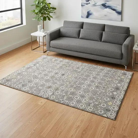 Taupe Ivory And Gold Southwestern Washable Area Rug With UV Protection Photo 2