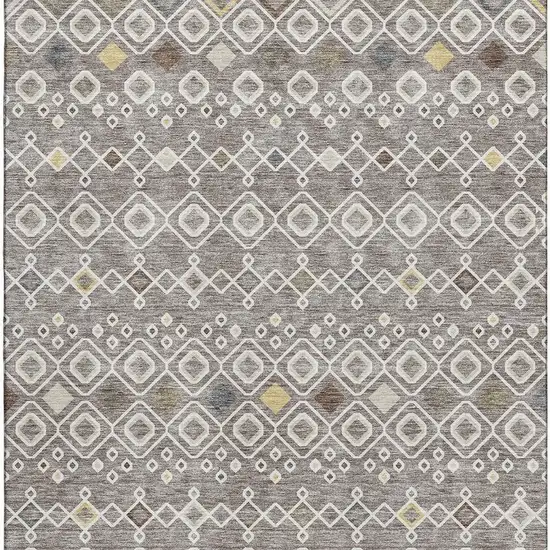 Taupe Ivory And Gold Southwestern Washable Area Rug With UV Protection Photo 3