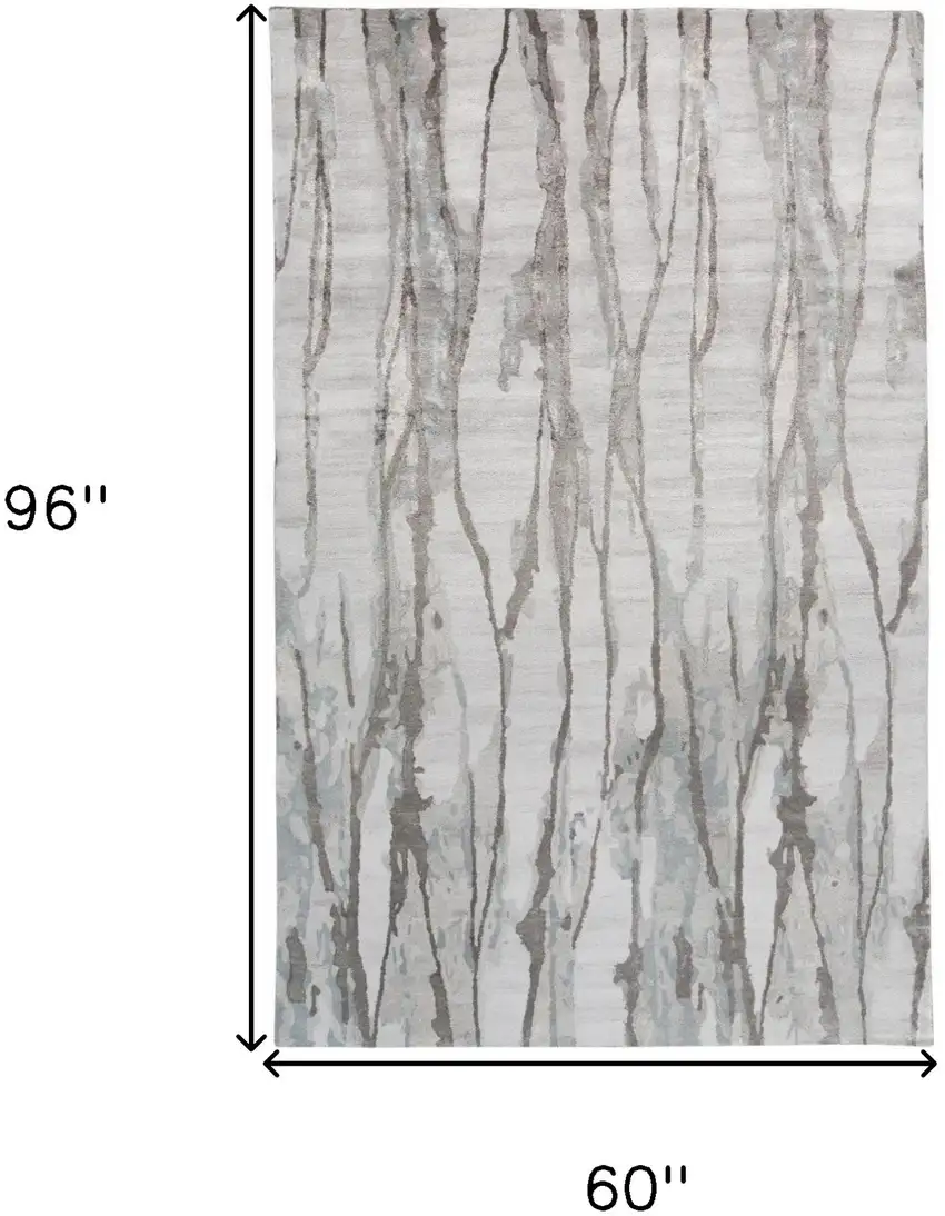 Taupe Ivory And Gray Abstract Tufted Handmade Area Rug Photo 9