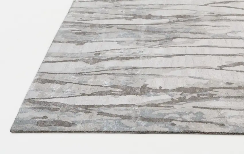 Taupe Ivory And Gray Abstract Tufted Handmade Area Rug Photo 5
