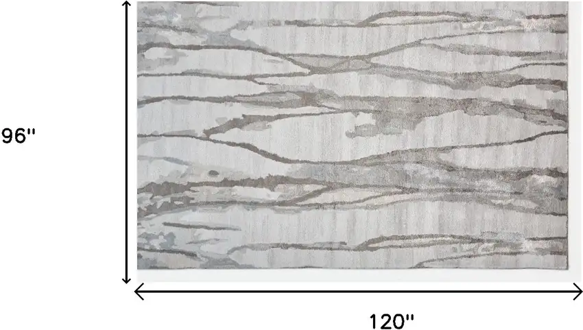 Taupe Ivory And Gray Abstract Tufted Handmade Area Rug Photo 10