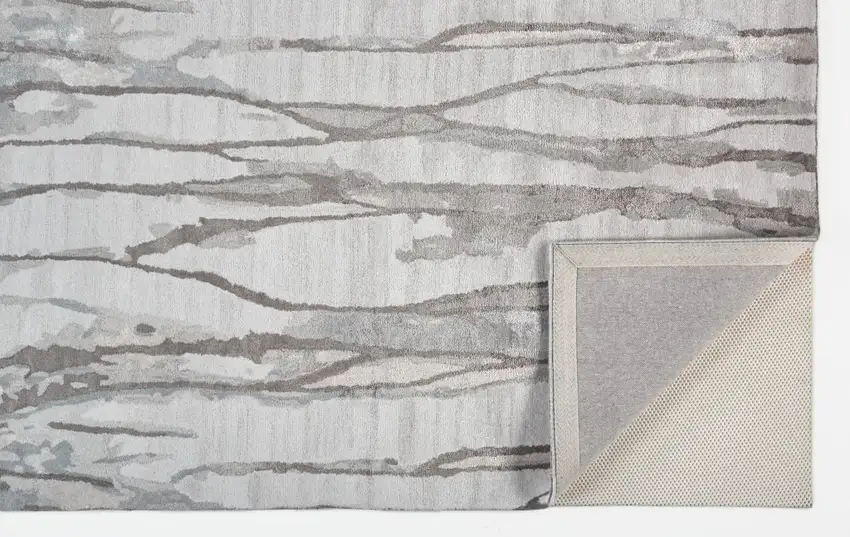 Taupe Ivory And Gray Abstract Tufted Handmade Area Rug Photo 5