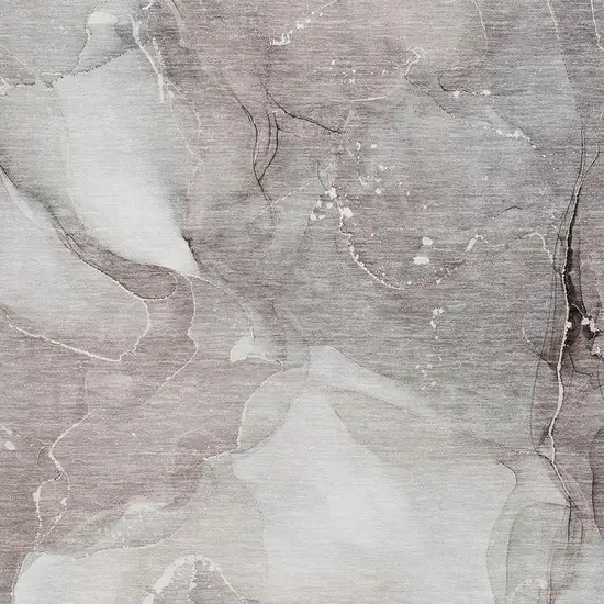 Taupe Ivory And Gray Abstract Washable Area Rug With UV Protection Photo 3