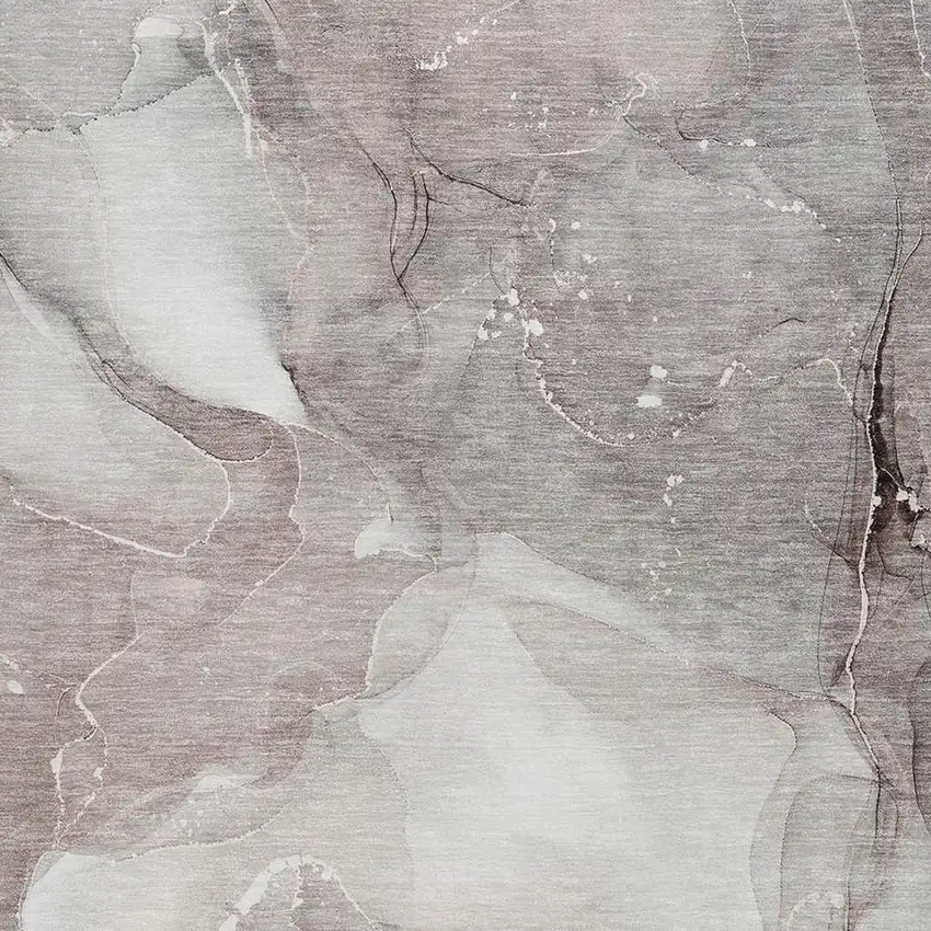 Taupe Ivory And Gray Abstract Washable Area Rug With UV Protection Photo 3