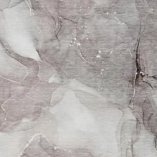Taupe Ivory And Gray Abstract Washable Area Rug With UV Protection Photo 3