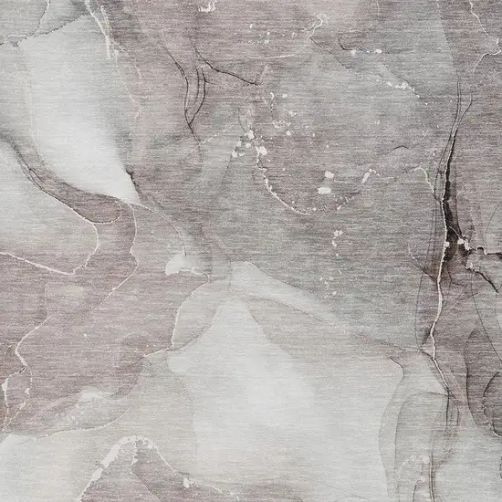 Taupe Ivory And Gray Abstract Washable Area Rug With UV Protection Photo 3