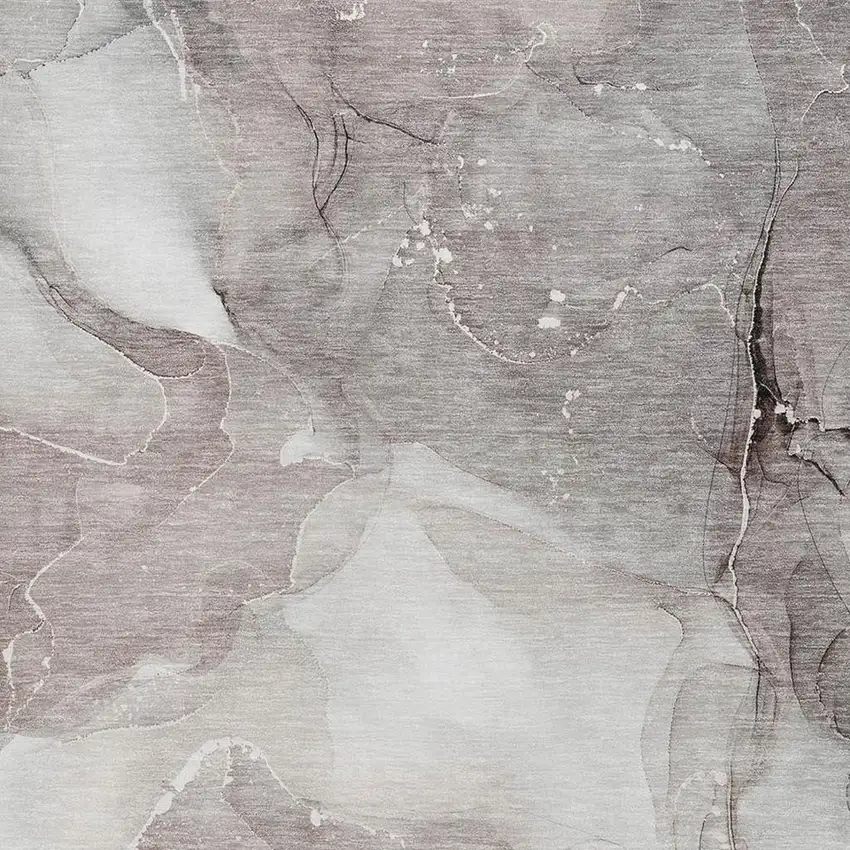 Taupe Ivory And Gray Abstract Washable Area Rug With UV Protection Photo 3