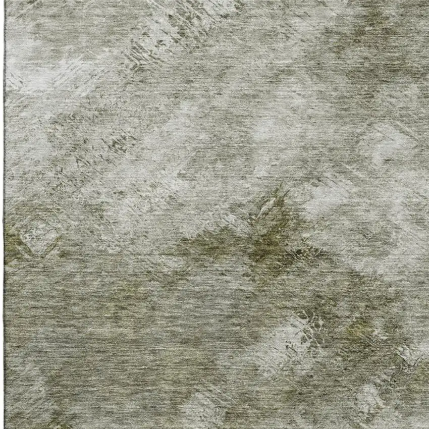 Taupe Ivory And Gray Abstract Washable Area Rug With UV Protection Photo 5