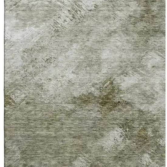 Taupe Ivory And Gray Abstract Washable Area Rug With UV Protection Photo 3