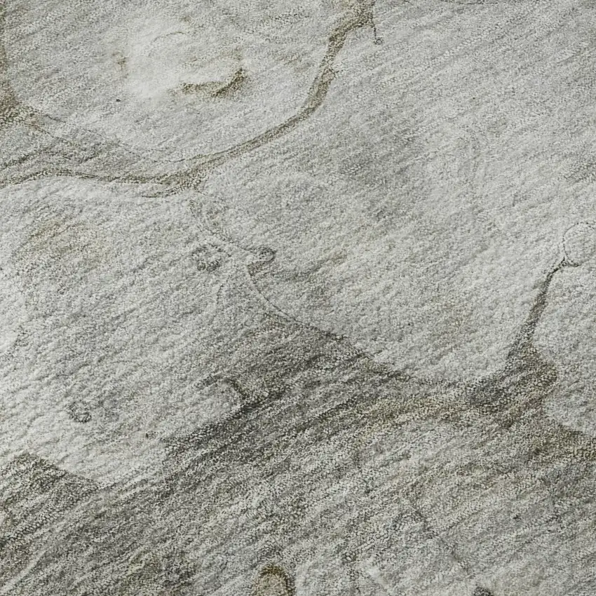 Taupe Ivory And Gray Abstract Washable Area Rug With UV Protection Photo 9