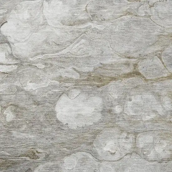 Taupe Ivory And Gray Abstract Washable Area Rug With UV Protection Photo 2