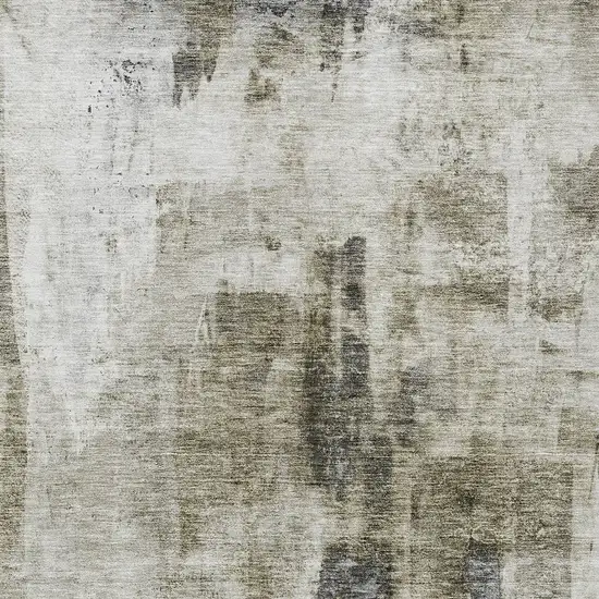 Taupe Ivory And Gray Abstract Washable Indoor Outdoor Area Rug Photo 5