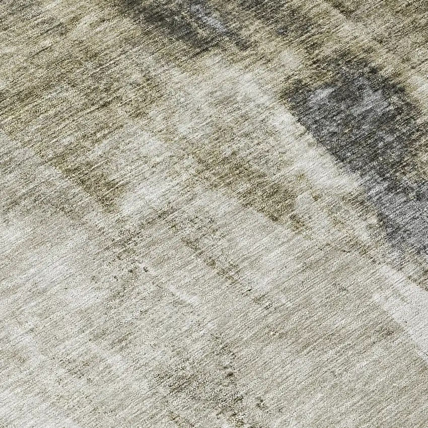Taupe Ivory And Gray Abstract Washable Indoor Outdoor Area Rug Photo 8
