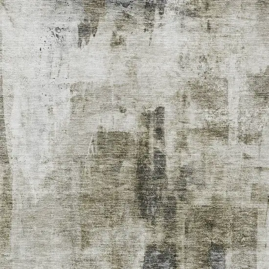 Taupe Ivory And Gray Abstract Washable Indoor Outdoor Area Rug Photo 5
