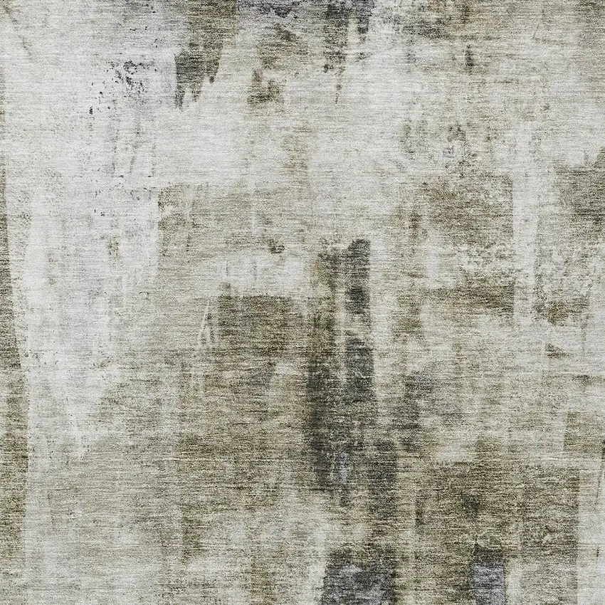 Taupe Ivory And Gray Abstract Washable Indoor Outdoor Area Rug Photo 5