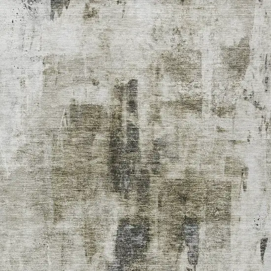 Taupe Ivory And Gray Abstract Washable Indoor Outdoor Area Rug Photo 5