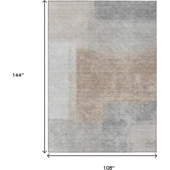 Taupe Ivory And Gray Abstract Washable Indoor Outdoor Area Rug Photo 3