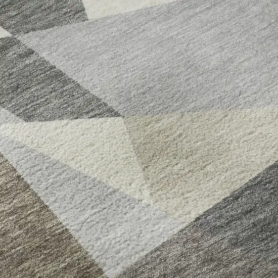Taupe Ivory And Gray Geometric Washable Area Rug With UV Protection Photo 9