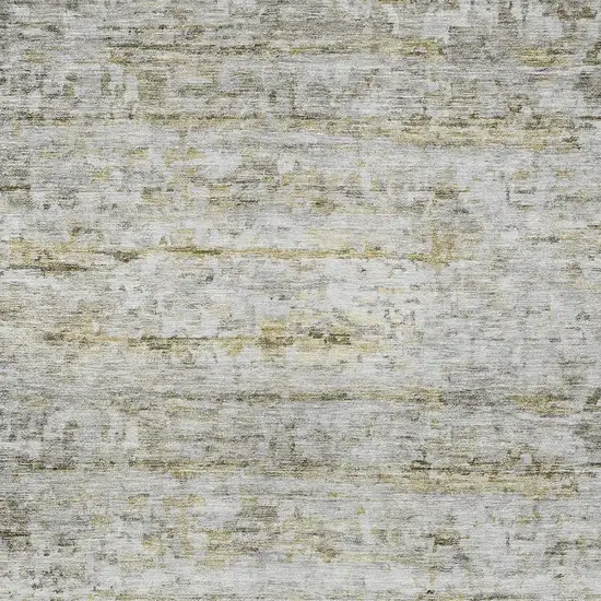 Taupe Ivory And Green Striped Washable Indoor Outdoor Area Rug Photo 5