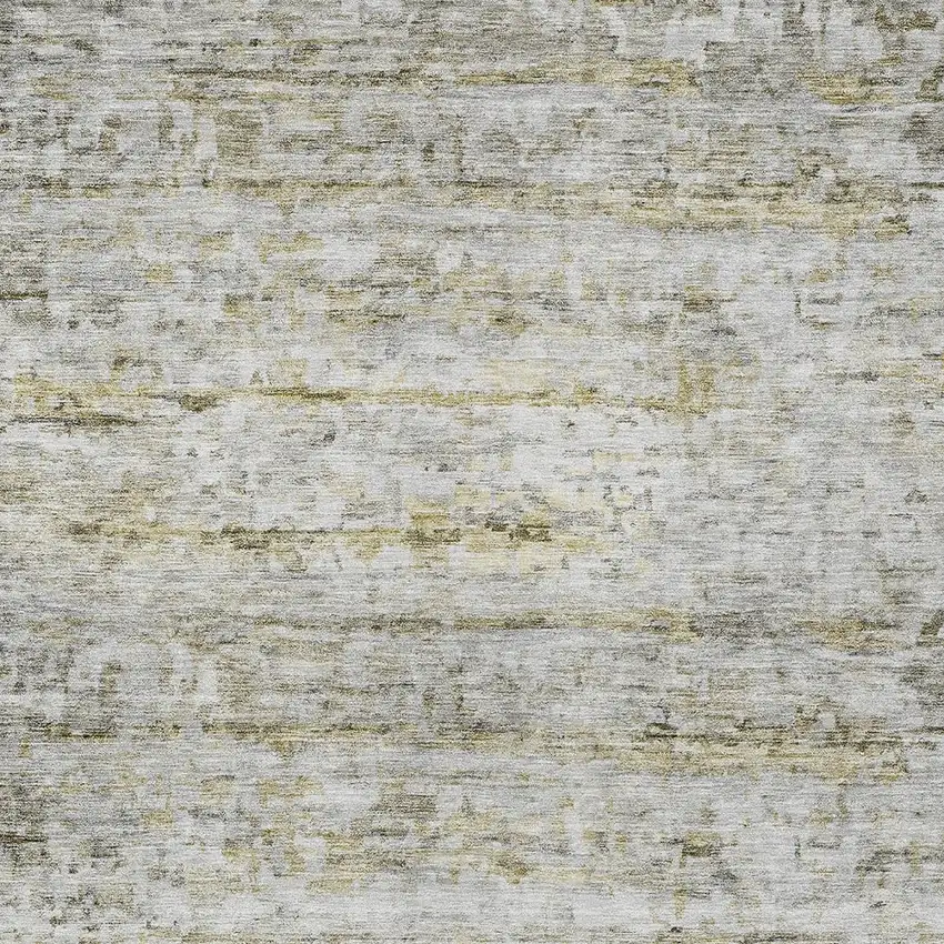 Taupe Ivory And Green Striped Washable Indoor Outdoor Area Rug Photo 5