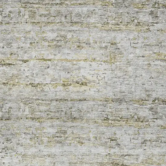 Taupe Ivory And Green Striped Washable Indoor Outdoor Area Rug Photo 5