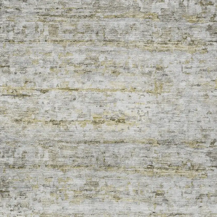 Taupe Ivory And Green Striped Washable Indoor Outdoor Area Rug Photo 5