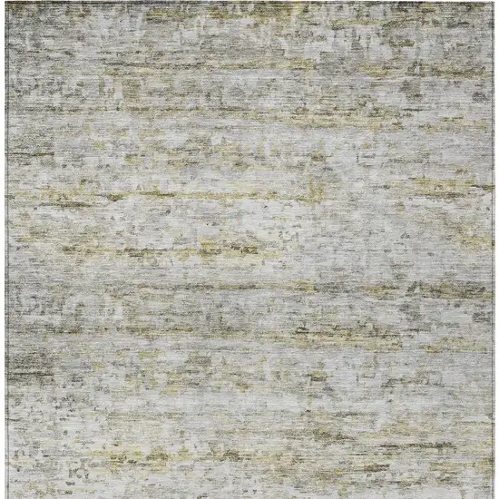 Taupe Ivory And Green Striped Washable Indoor Outdoor Area Rug Photo 6