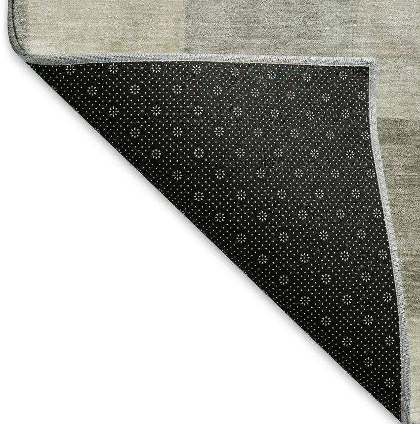 Taupe Ivory And Khaki Geometric Washable Area Rug With UV Protection Photo 6