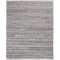 Photo of Taupe Ivory And Red Striped Hand Woven Stain Resistant Area Rug
