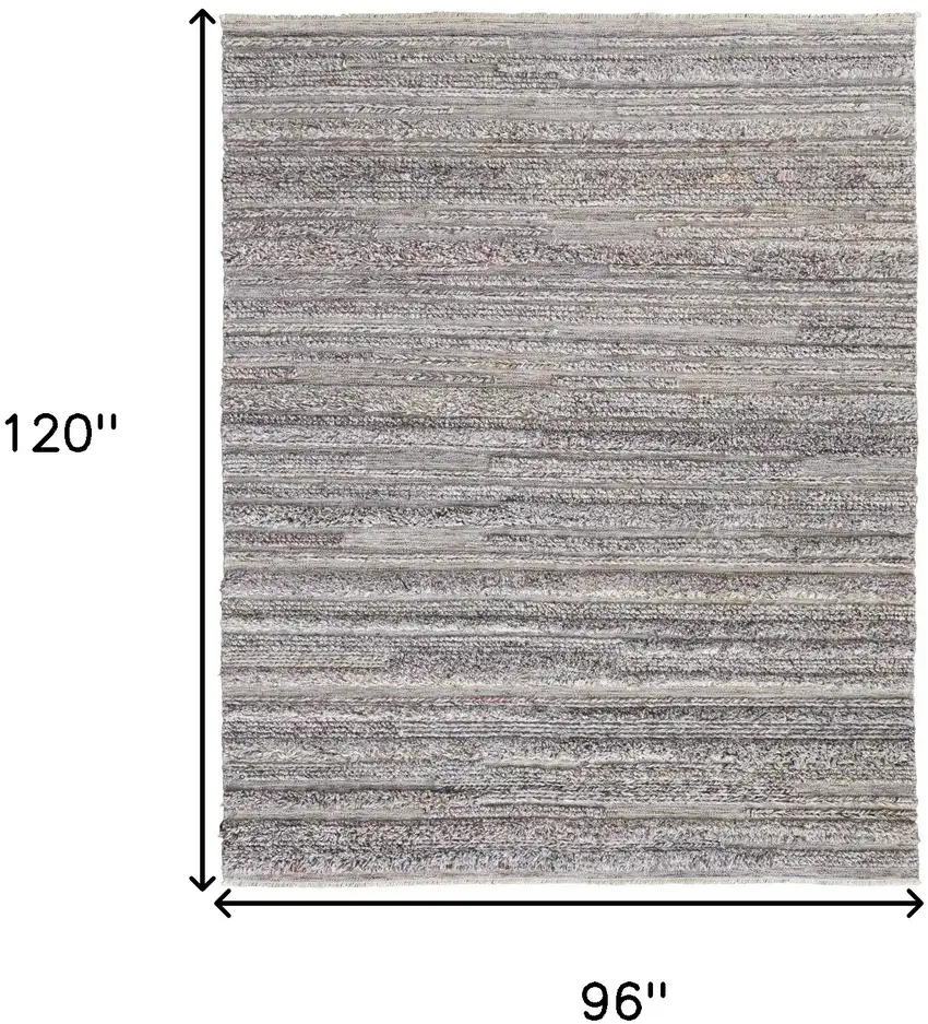 Taupe Ivory And Red Striped Hand Woven Stain Resistant Area Rug Photo 9