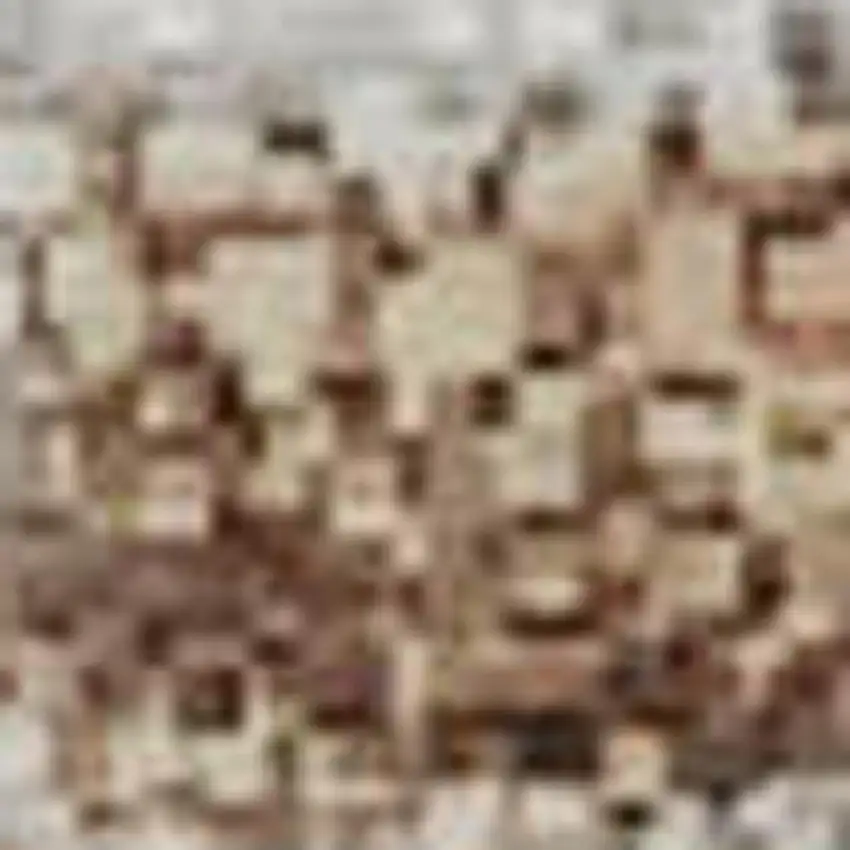 Taupe Ivory And Rust Geometric Washable Area Rug With UV Protection Photo 4