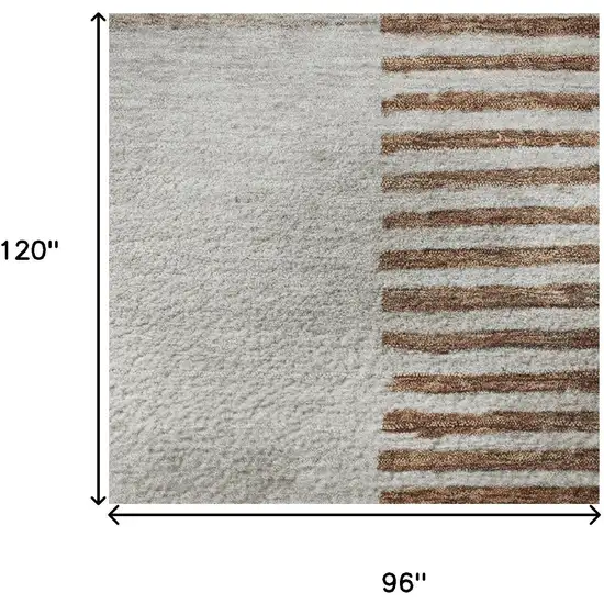 Taupe Ivory And Rust Geometric Washable Area Rug With UV Protection Photo 9