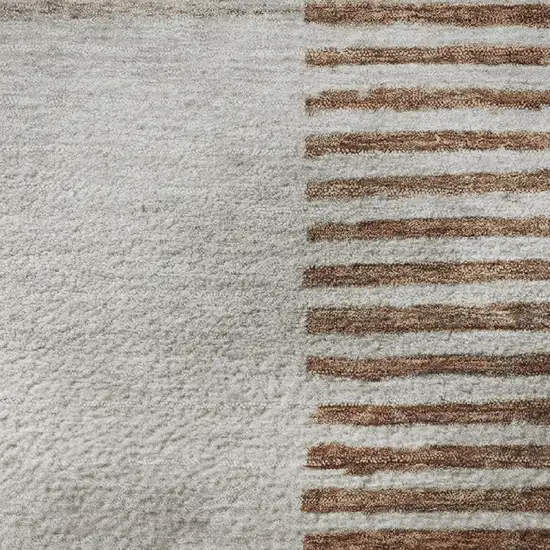 Taupe Ivory And Rust Geometric Washable Area Rug With UV Protection Photo 2