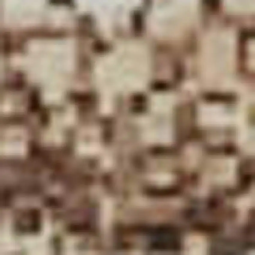 Taupe Ivory And Rust Geometric Washable Area Rug With UV Protection Photo 1