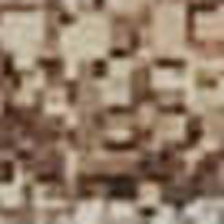 Taupe Ivory And Rust Geometric Washable Area Rug With UV Protection Photo 1