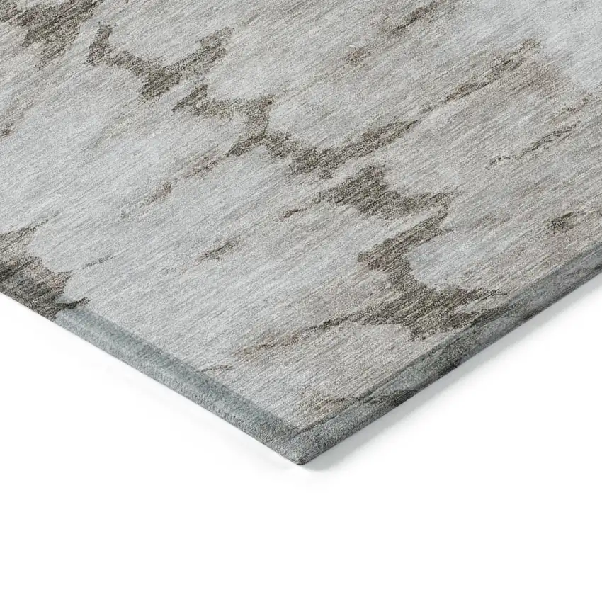 Taupe Khaki And Ivory Abstract Washable Indoor Outdoor Area Rug Photo 4