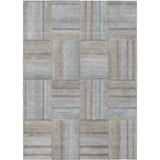 Taupe Lavender And Gray Geometric Washable Indoor Outdoor Area Rug Photo 2