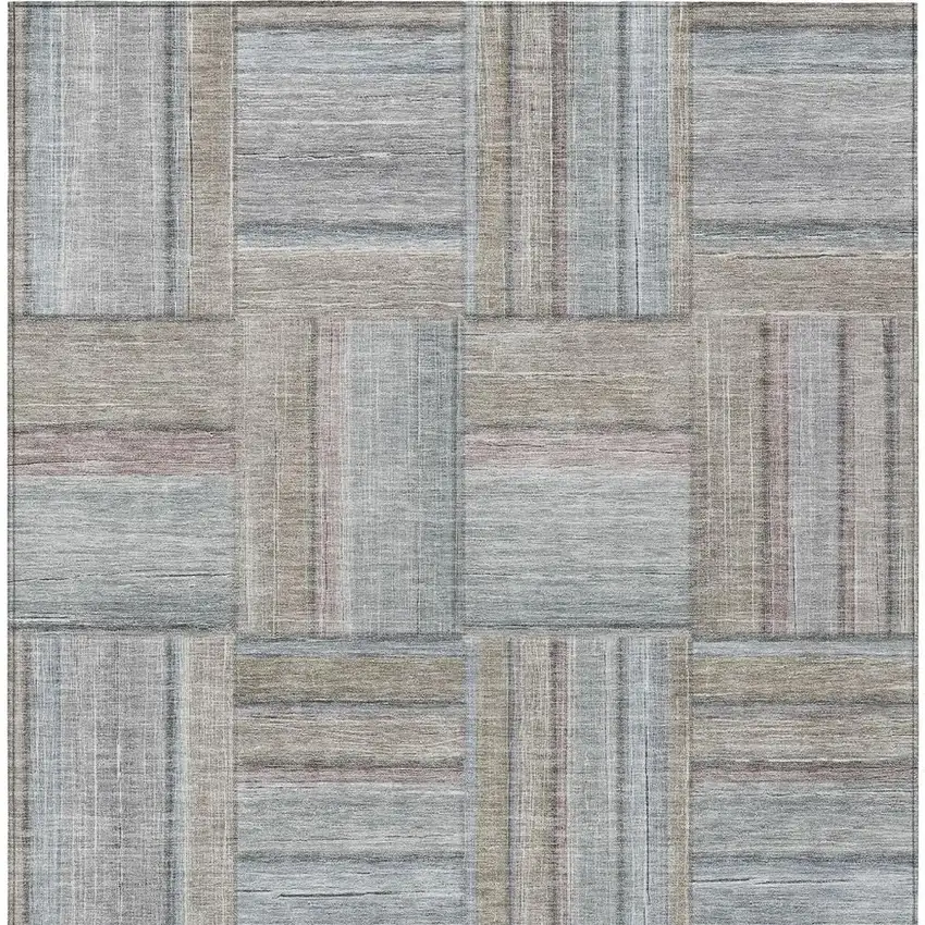 Taupe Lavender And Gray Geometric Washable Indoor Outdoor Area Rug Photo 6