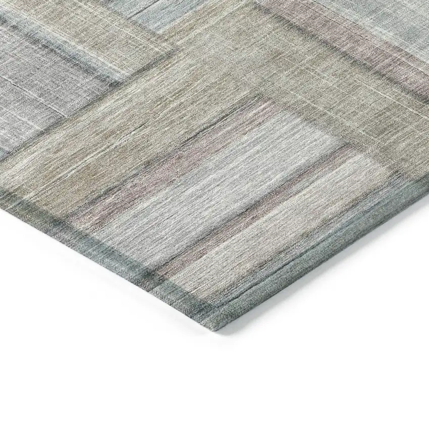 Taupe Lavender And Gray Geometric Washable Indoor Outdoor Area Rug Photo 4