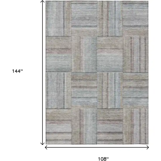 Taupe Lavender And Gray Geometric Washable Indoor Outdoor Area Rug Photo 3