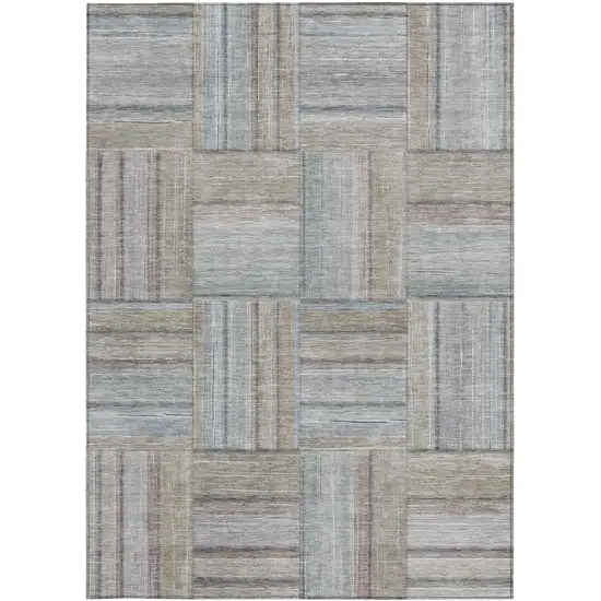 Taupe Lavender And Gray Geometric Washable Indoor Outdoor Area Rug Photo 4