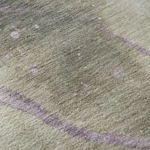 Photo of Taupe Lavender And Ivory Abstract Washable Area Rug With UV Protection