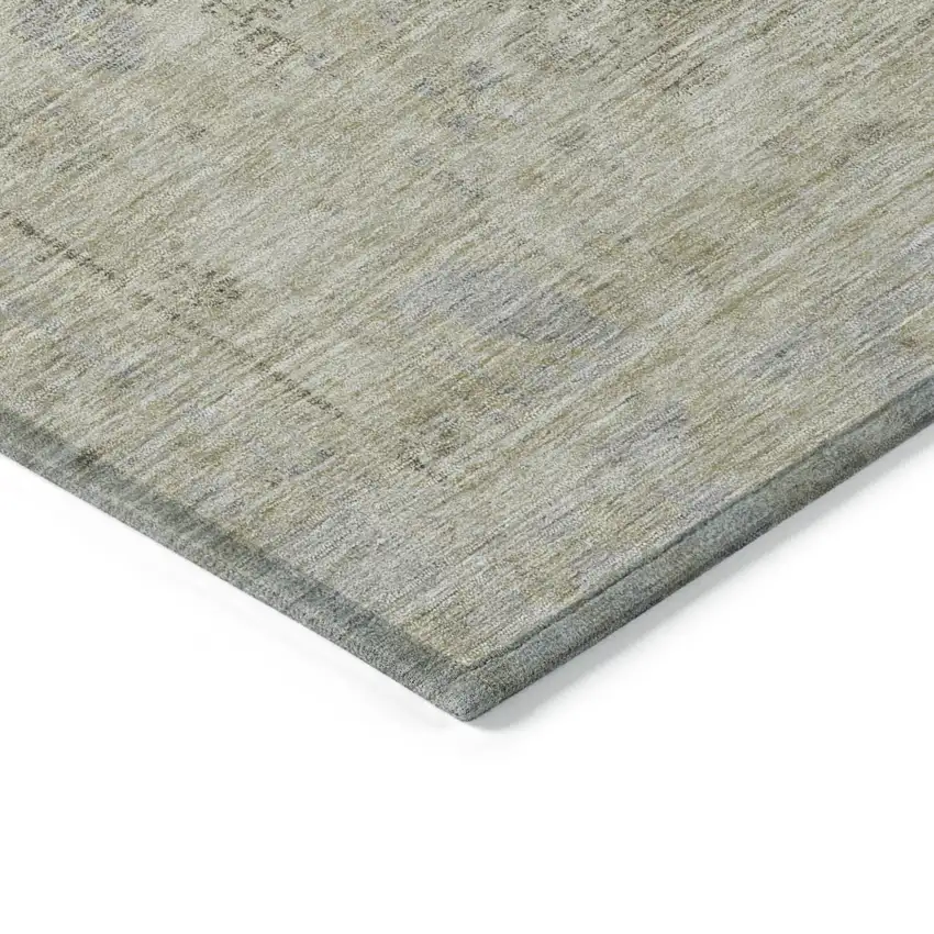 Taupe Light Blue And Gray Oriental Washable Indoor Outdoor Area Rug Photo 4
