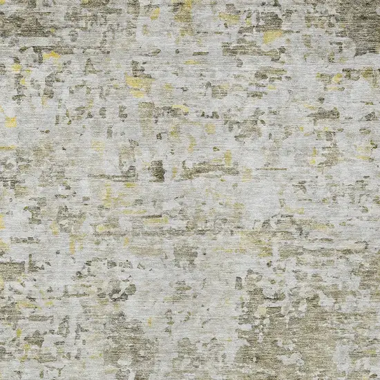 Taupe Light Yellow And Ivory Abstract Washable Indoor Outdoor Area Rug Photo 5
