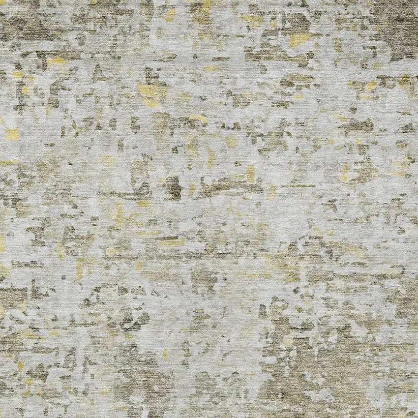 Taupe Light Yellow And Ivory Abstract Washable Indoor Outdoor Area Rug Photo 5
