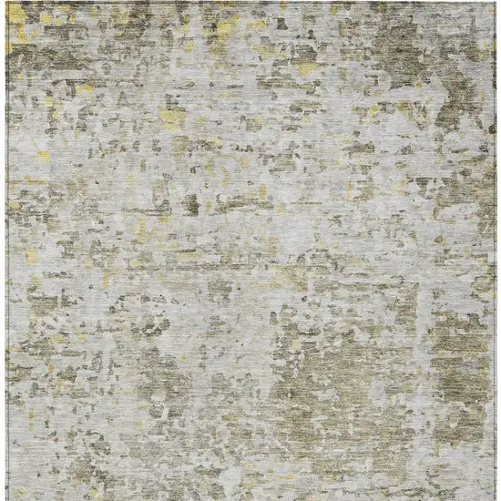 Taupe Light Yellow And Ivory Abstract Washable Indoor Outdoor Area Rug Photo 5