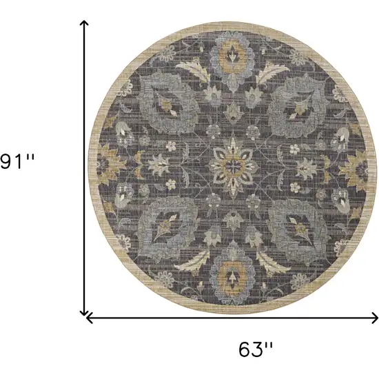 Taupe Machine Woven Traditional Indoor Area Rug Photo 4