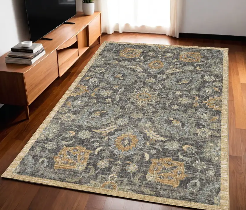 Taupe Machine Woven Traditional Indoor Area Rug Photo 1